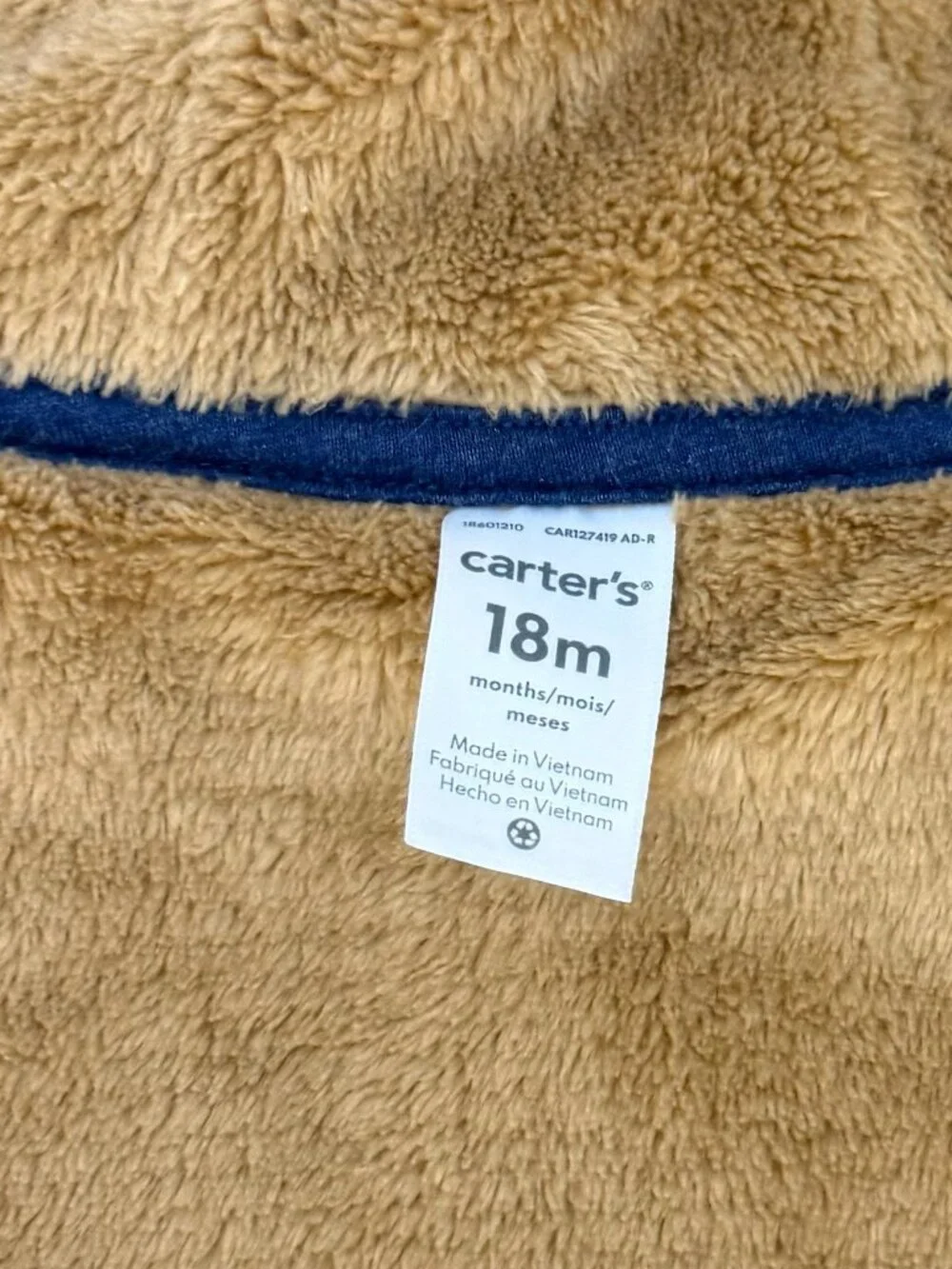 Carter's Toddler Zip-Up Fleece Jacket in Navy Blue
